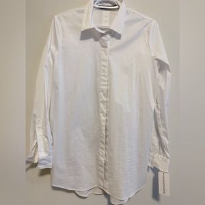 Split Back Poplin Button-Down Shirt